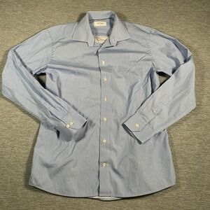 Eton Shirt Mens 16.5 42 Slim Blue Micro Print Long Sleeve‎ Spread Collar Dress